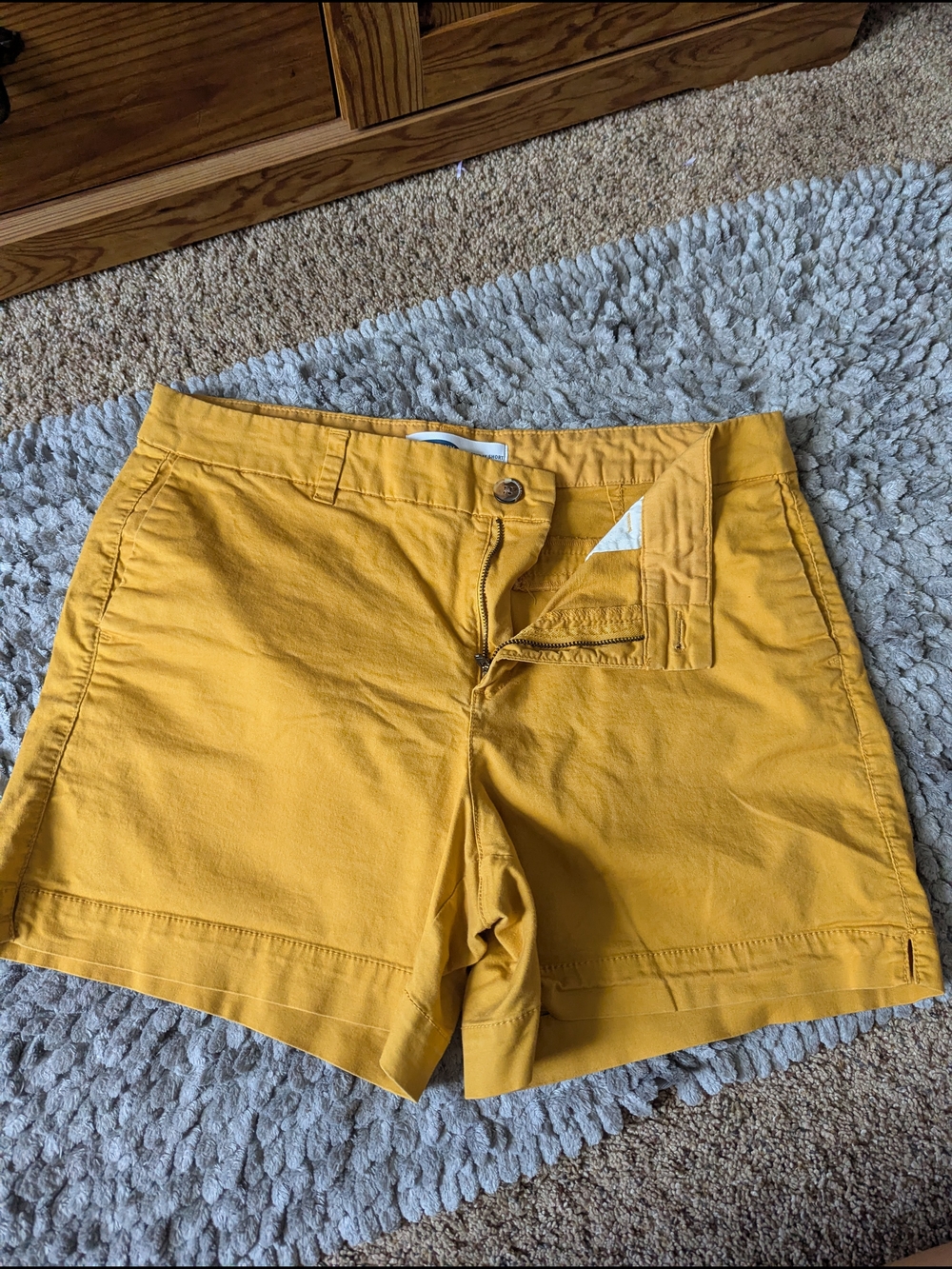 Old Navy Mustard Yellow Cotton Bermuda Shorts